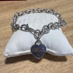 Tiffany & Co. Silver Bracelet with Heart Charm